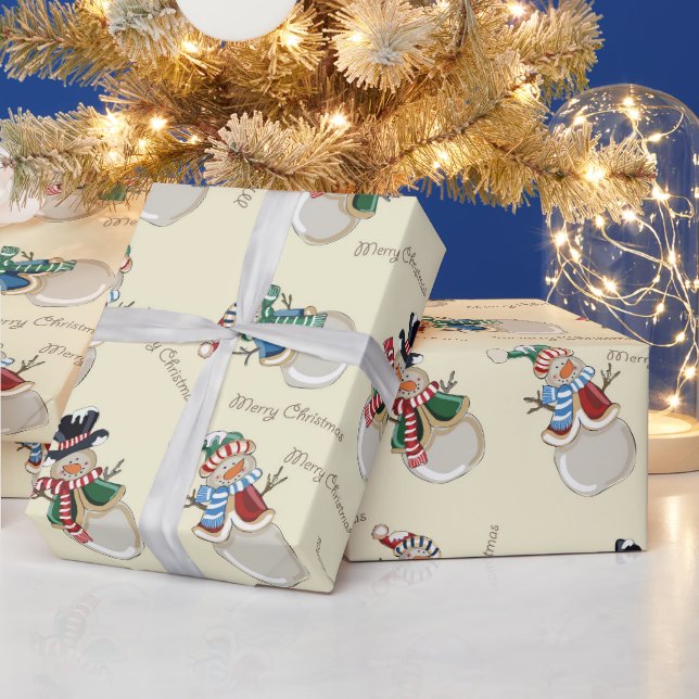 Frohe Weihnachtsschneemänner Geschenkpapier (Feiertage)