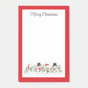 Frohe Weihnachtsschneemänner Post-it-Notizen Post-it Klebezettel