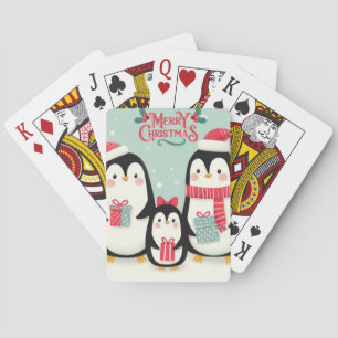 Frohe Weihnachtsschneepinguine Spielkarten