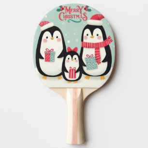 Frohe Weihnachtsschneepinguine Tischtennis Schläger