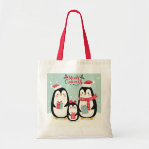 Frohe Weihnachtsschneepinguine Tragetasche