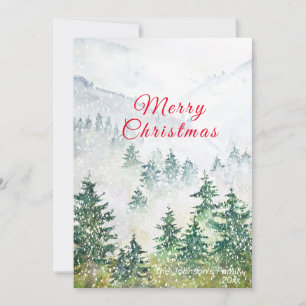 Frohe Weihnachtsschneewaldkarte Einladung