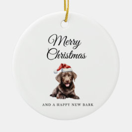 Frohe Weihnachtsschokolade Labrador Keramik Ornament