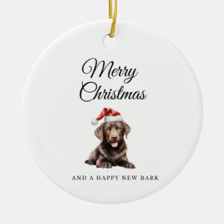 Frohe Weihnachtsschokolade Labrador Keramik Ornament