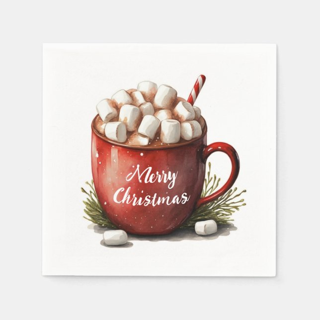 Frohe Weihnachtsschokolade Serviette (Vorderseite)
