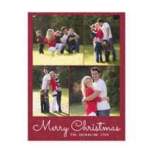 Frohe Weihnachtsschrift 4 Foto Red Holly Postcard