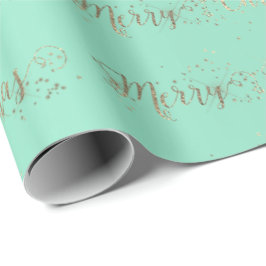 Frohe Weihnachtsschrift Aqua Tiffany Mint Imitate Geschenkpapier