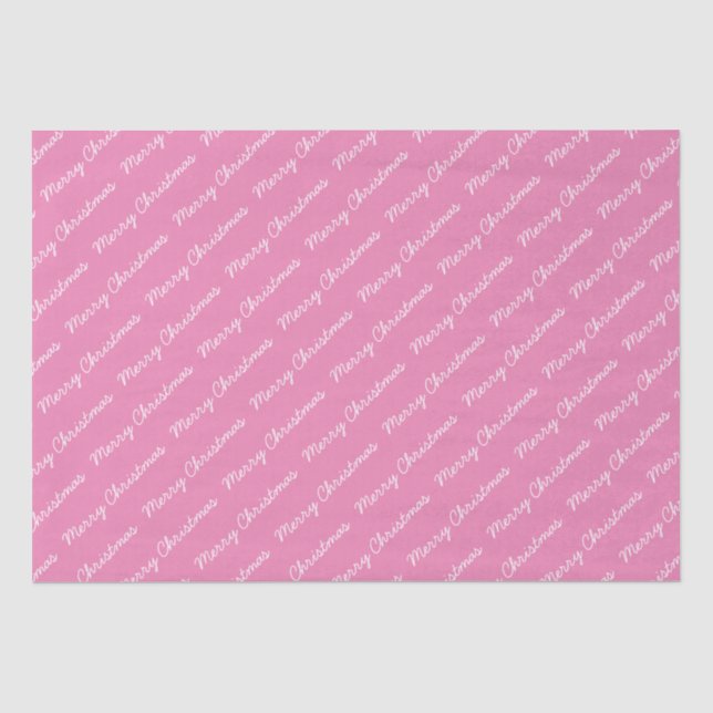 Frohe Weihnachtsschrift Bright Pink Seidenpapier (Vorderseite)