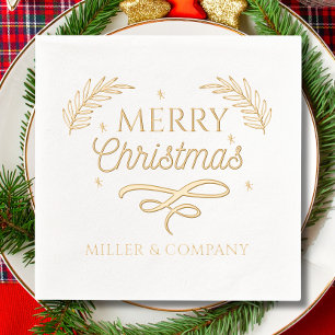 Frohe Weihnachtsschrift Corporate Personalisiert Servietten Mit Folie