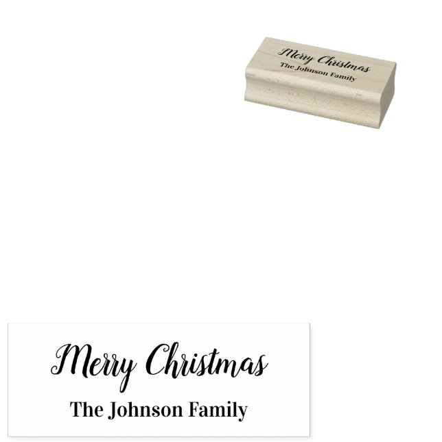 Frohe Weihnachtsschrift mit Name Text Template Gummistempel (Stempel)