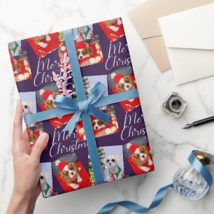 Frohe Weihnachtsschrift Moderne 3 Foto Personalisi Geschenkpapier