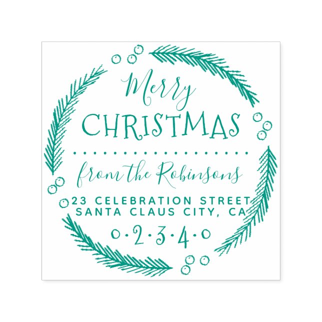 Frohe Weihnachtsschrift Name Rücksendeadresse Permastempel (Design)