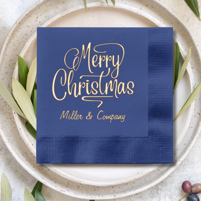 Frohe Weihnachtsschrift Personalisierter Firmennam Servietten Mit Folie (Von Creator hochgeladen)