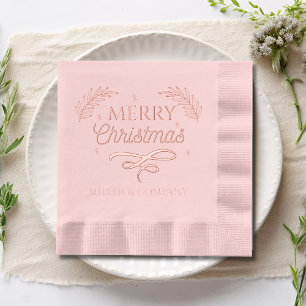 Frohe Weihnachtsschrift Personalisierter Firmennam Servietten Mit Folie