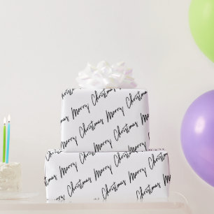 Frohe Weihnachtsschrift Schwarz-weißer Minimalism Geschenkpapier