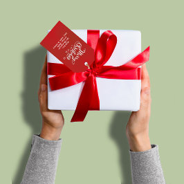 Frohe Weihnachtsschrift Simple Red Custom Geschenkanhänger