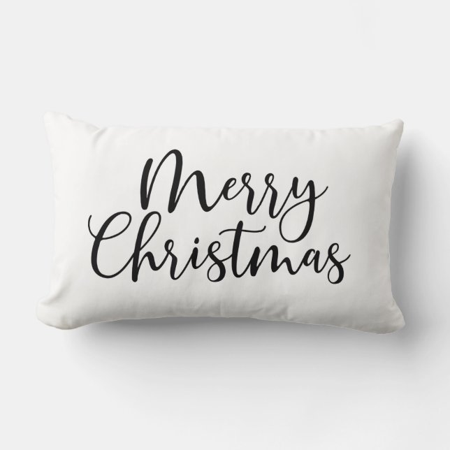 Frohe Weihnachtsschrift Stilvoll Lendenkissen (Vorderseite)