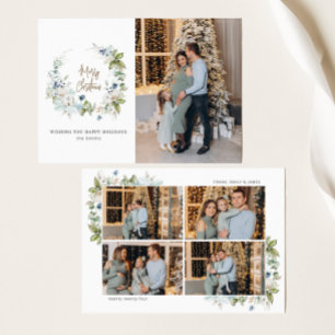 Frohe Weihnachtsschrift Watercolor Greenery Feiertagskarte