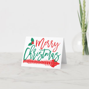 Frohe Weihnachtsschwein und Holly Chiropractic Feiertagskarte