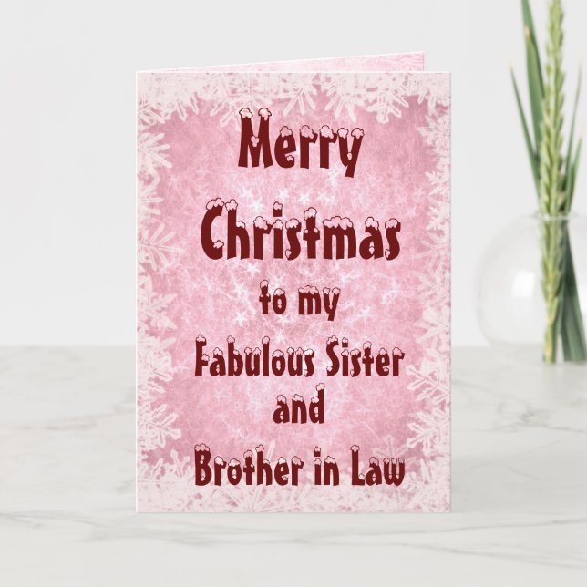 Frohe Weihnachtsschwester und Bruder im Jura Karte (Vorderseite)