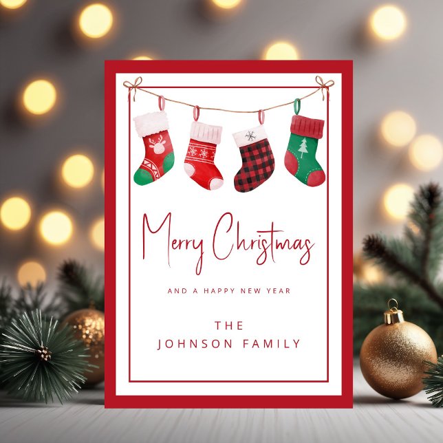 Frohe Weihnachtssocken Feiertagskarte (Merry Christmas Socks Holiday Card)