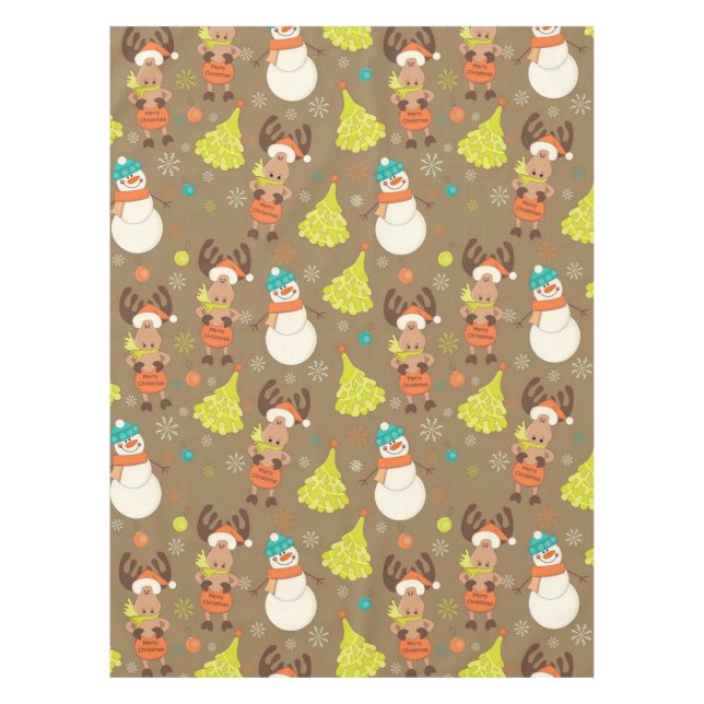 Frohe Weihnachtssohle und Schneemann Tischdecke (Vorderseite)