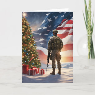Frohe Weihnachtssoldat - geklappte Grußkarte Karte