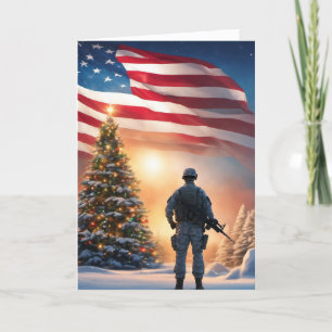 Frohe Weihnachtssoldat - geklappte Grußkarte Karte