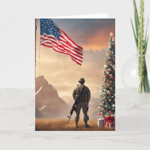 Frohe Weihnachtssoldat - geklappte Grußkarte Karte