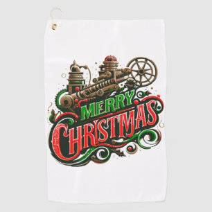 Frohe Weihnachtsstampunk Golfhandtuch