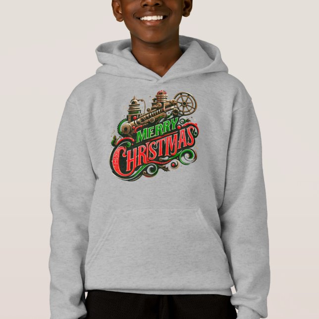 Frohe Weihnachtsstampunk Hoodie (Vorderseite)
