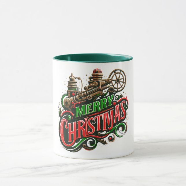 Frohe Weihnachtsstampunk Tasse (Zentrum)