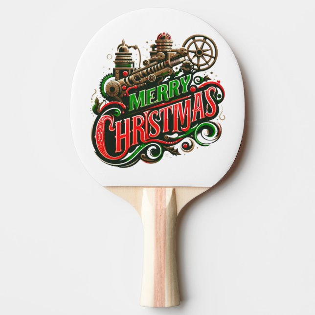 Frohe Weihnachtsstampunk Tischtennis Schläger (Vorderseite)