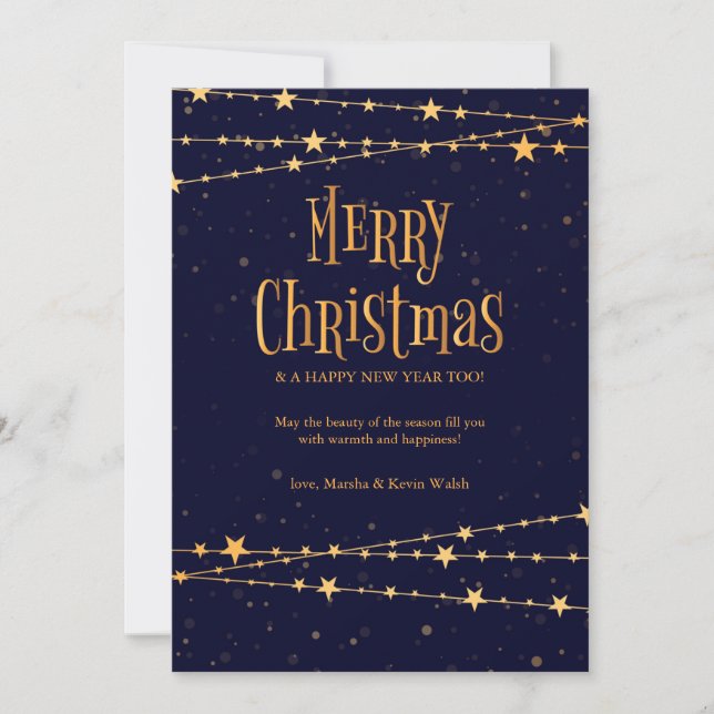 Frohe Weihnachtsstars Grußkarte Feiertagskarte (Vorderseite)
