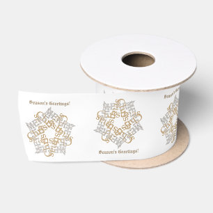 Frohe Weihnachtsstern Calligraphy Gold Silver Whit Satinband