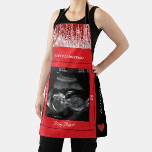 Frohe Weihnachtstante Sonogram Baby kommt bald Schürze