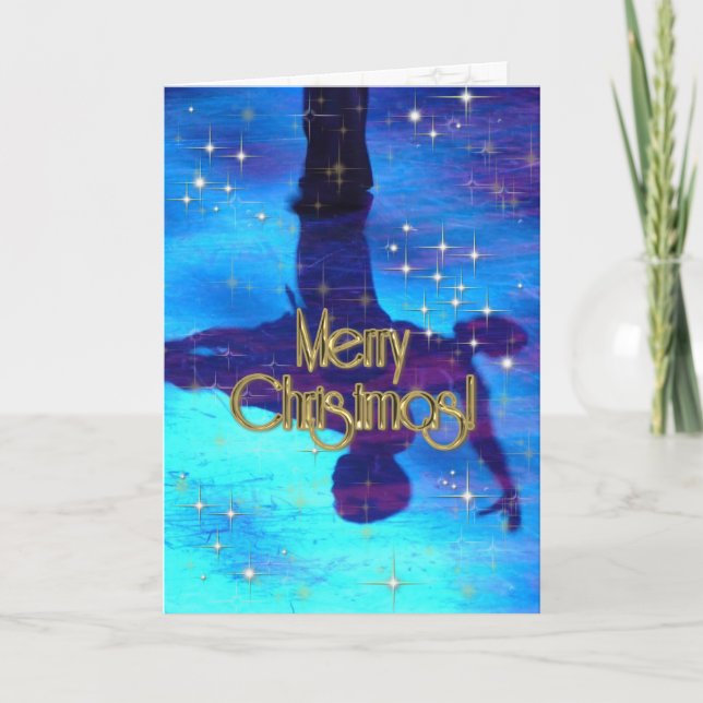 Frohe Weihnachtstänzer PERSONALISIERT Feiertagskarte (Vorderseite)