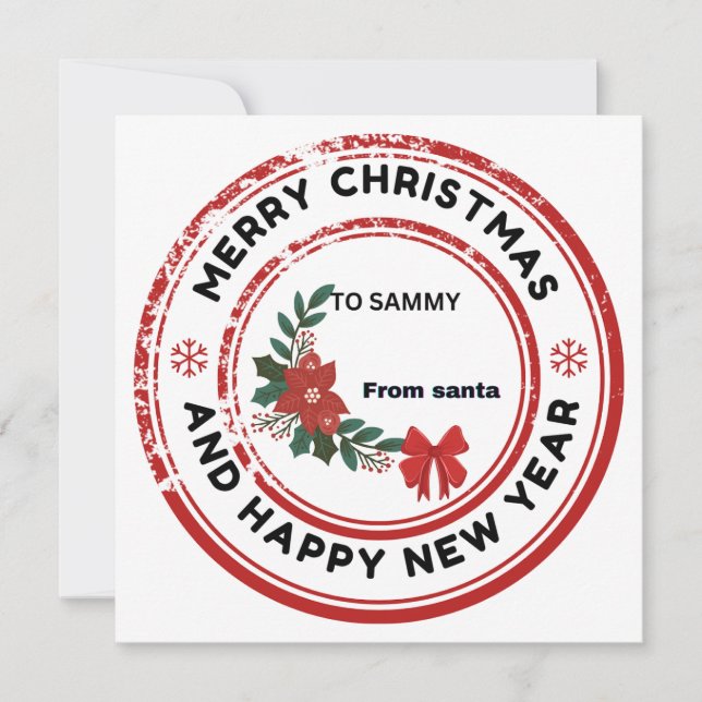 Frohe Weihnachtsticker Einladung (Vorderseite)