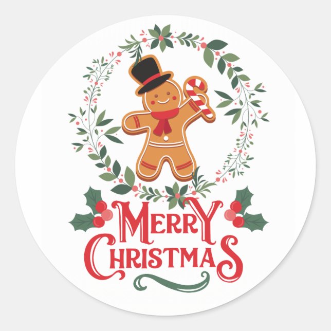 Frohe Weihnachtsticker Runder Aufkleber (Vorderseite)