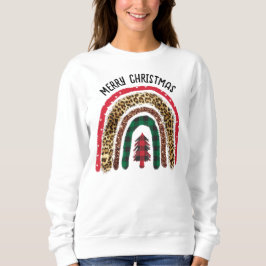 Frohe Weihnachtstierdrucke Regenbogen Sweatshirt