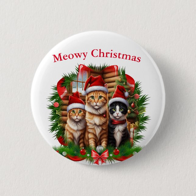 Frohe Weihnachtstiere Button (Vorderseite)