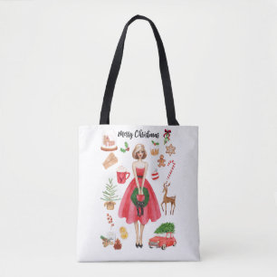 Frohe Weihnachtstüte Tasche