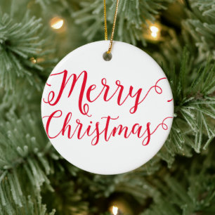 Frohe Weihnachtstypografie 20XX Minimal Simple Keramik Ornament