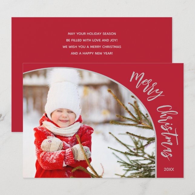 Frohe Weihnachtstypografie Feiertagskarte (Vorne/Hinten)