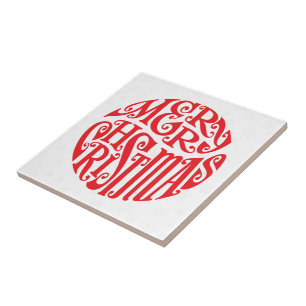 Frohe Weihnachtstypografie freudige Grüße Fliese