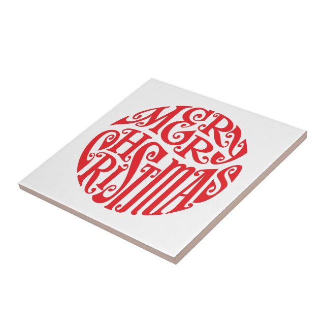 Frohe Weihnachtstypografie freudige Grüße Fliese (Seite)