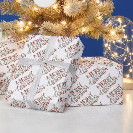 Frohe Weihnachtstypografie Geschenkpapier