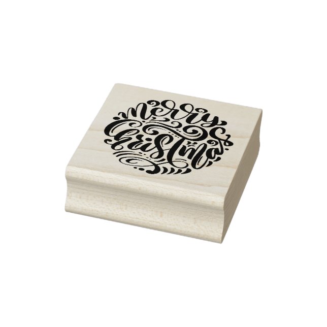 Frohe Weihnachtstypografie Gummistempel (Stempel)