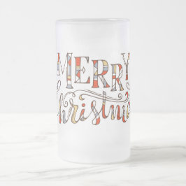 Frohe Weihnachtstypografie Mattglas Bierglas