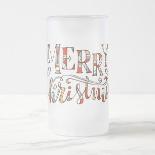 Frohe Weihnachtstypografie Mattglas Bierglas